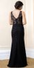 Shimmery Print Lace Detail Long Formal Evening Dress back